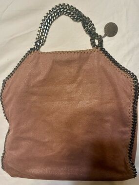 Authentic Stella McCartney Falabella Fold-Over Tote in soft blush pink “Shaggy D
